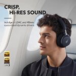 Soundcore by Anker, Space One, Active Noise Cancelling Headphones, 2X Stronger Voice Reduction, 40H ANC Playtime, App Control,LDAC Hi-Res Wireless