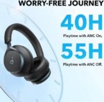 Soundcore by Anker, Space One, Active Noise Cancelling Headphones, 2X Stronger Voice Reduction, 40H ANC Playtime, App Control,LDAC Hi-Res Wireless