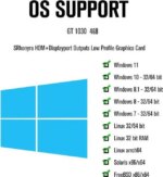 SRhonyra GeForce GT 1030 4GB Graphics Card HDMI +DisplayPort Support 2 monitors display 4K resolution pci express 3.0 Low Profile GPU