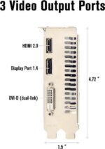 SRhonyra GTX 1050 4GB Graphics Card GDDR5 128 Bit PCIe 3.0 x16 Bus Powered DP+HDMI+DVI Ports Gaming Video Card Dual Width GPU for Tower PC Case
