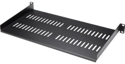 StarTech CABSHELFV1U 1U Rack Shelf - 10" Deep - Steel - Vented Rack Shelf - Rack Mount Shelf - Server Rack Shelf - Cantilever Shelf