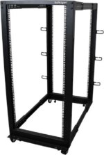 StarTech.com 4POSTRACK25U 25U Adjustable Depth Open Frame 4 Post Server Rack Cabinet - w/ Casters / Levelers and Cable Management Hooks