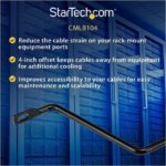 StarTech.com Cable Lacing Bar - 10 Pack - Steel - Horizontal Cable Management Bar - Rack Cable Organizer - Cable Lacing Tool
