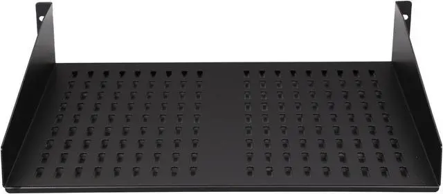 StarTech.com CABSHELFV 2U 16 in Universal Vented Rack Mount Cantilever Shelf - Fixed Server Rack Cabinet Shelf - 50 lbs / 22 kg - 16 in Deep