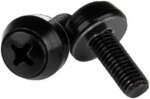 StarTech.com M6 x 12mm - Screws - 100 Pack, Black - M6 Mounting Screws for Server Rack & Cabinet - Mounting Screw - 0.47" - Steel - Black - 1 Pack