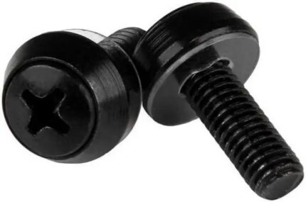 StarTech.com M6 x 12mm - Screws - 100 Pack, Black - M6 Mounting Screws for Server Rack & Cabinet - Mounting Screw - 0.47" - Steel - Black - 1 Pack