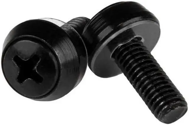 StarTech.com M6 x 12mm - Screws - 100 Pack, Black - M6 Mounting Screws for Server Rack & Cabinet - Mounting Screw - 0.47" - Steel - Black - 1 Pack