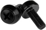 StarTech.com M6 x 12mm - Screws - 100 Pack, Black - M6 Mounting Screws for Server Rack & Cabinet - Mounting Screw - 0.47" - Steel - Black - 1 Pack