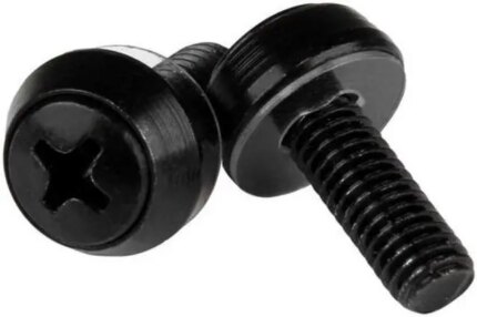 StarTech.com M6 x 12mm - Screws - 100 Pack, Black - M6 Mounting Screws for Server Rack & Cabinet - Mounting Screw - 0.47" - Steel - Black - 1 Pack