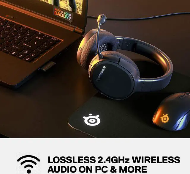 SteelSeries Arctis 1 Wireless Gaming Headset – USB-C – Detachable Clearcast Microphone – for PC, PS4, Nintendo Switch and Lite, Android – Black