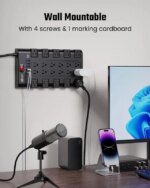 SUPERDANNY 2 USB-C Ports Fast Charging Station Power Strip Surge Protector 22 Outlets 2100J Iphone Charger