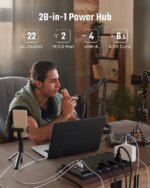 SUPERDANNY 2 USB-C Ports Fast Charging Station Power Strip Surge Protector 22 Outlets 2100J Iphone Charger