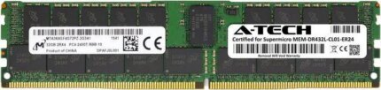 Supermicro Certified MEM-DR432L-CL01-ER24 | Micron MTA36ASF4G72PZ-2G3A1 | 32GB PC4-19200 DDR4 2400MHz 2Rx4 Dual Rank ECC RDIMM Registered 288-Pin