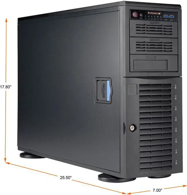 SUPERMICRO SuperChassis CSE-743AC-1K26B-SQ Black 4U Tower Server Case