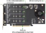 SYBA SI-PEX40161 PCI-Express 3.0 x16 PCI-Express Quad M.2 PCIe 3.0 x4 PCIe x16 Expansion Card Intel VROC and AMD Ryzen Threadripper NVMe Raid
