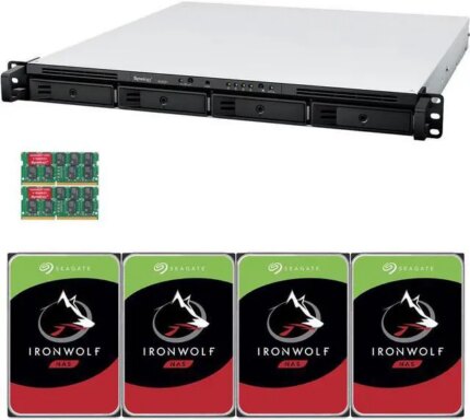 Synology RS822+ AMD Ryzen V1500B 4-Bay NAS 16GB RAM 32TB (4 x 8TB) of Seagate Ironwolf NAS Drives Fully Assembled and Tested By CustomTechSales