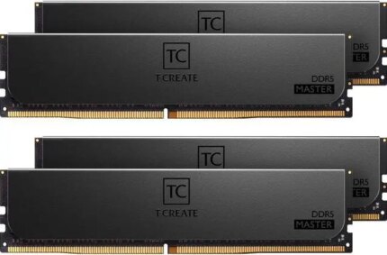 TEAMGROUP T-Create Master Overclocking DDR5 R-DIMM 64GB Kit (4 x 16GB) 6800MHz (PC5-54400) CL34 Hynix A-DIE Workstation Memory Module Ram Black - CTCMD564G6800HC34BQC01 -...