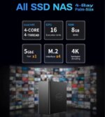 TERRAMASTER F4 SSD NAS Storage - 4Bay All SSD NAS Server N95 QuadCore CPU, 8GB DDR5 RAM, 5GbE Port, Palm-Sized High-Performance Network Attached