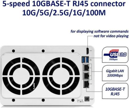 TERRAMASTER F5-422 5Bay 10GbE NAS Storage Server Enclosure DiskStation- Apollo J3455 QuadCore CPU Hardware Encryption (Diskless)