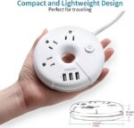 Travel Power Strip with USB Ports, NTONPOWER Cruise Approved Power Strip with 3 Outlet 3 USB, 5 ft Extension Cord with USB Ports, Compact for Indoor