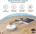 Travel Power Strip with USB Ports, NTONPOWER Cruise Approved Power Strip with 3 Outlet 3 USB, 5 ft Extension Cord with USB Ports, Compact for Indoor