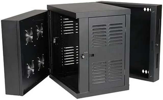 Tripp Lite 12U Wall-Mount Rack Enclosure Cabinet for Harsh Environments (NEMA 12), Hinged Back, Switch-Depth (SRW12USNEMA)