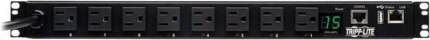 Tripp Lite 1.4kW Single-Phase Switched PDU, 120V Outlets (8 x 5-15R), NEMA 5-15P, 12.0 Feet Cord, 1U Rack