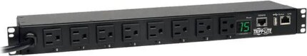 Tripp Lite 1.4kW Single-Phase Switched PDU, 120V Outlets (8 x 5-15R), NEMA 5-15P, 12.0 Feet Cord, 1U Rack