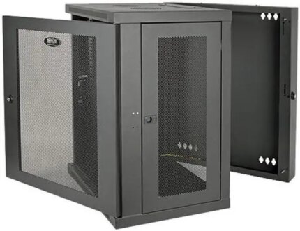Tripp Lite 15U Wall-Mount Rack Enclosure Cabinet, Hinged Back, Switch-Depth (SRW15US)