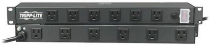 Tripp Lite 1U Rack-Mount Power Strip, 120V, 15A, 5-15P, 12 Outlets (Right-Angled Widely Spaced), 15.0 Feet Cord (RS-1215-RA)