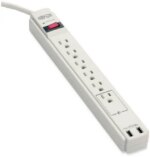 Tripp Lite 6 Outlet Surge Protector Power Strip 6Ft Cord 990 Joules Dual Usb Charging Led & Insurance (Tlp606usb)