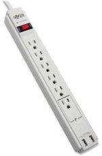Tripp Lite 6 Outlet Surge Protector Power Strip 6Ft Cord 990 Joules Dual Usb Charging Led & Insurance (Tlp606usb)