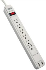 Tripp Lite 6 Outlet Surge Protector Power Strip 6Ft Cord 990 Joules Dual Usb Charging Led & Insurance (Tlp606usb)