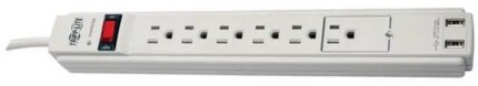 Tripp Lite 6 Outlet Surge Protector Power Strip 6Ft Cord 990 Joules Dual Usb Charging Led & Insurance (Tlp606usb)