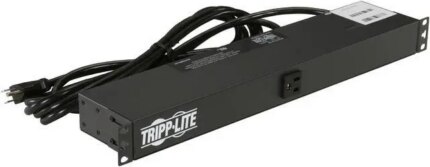 Tripp Lite Basic PDU, 15A, 13 Outlets (5-15R), 120 V, 5-15P Input, 15 ft. Cord, 1U Rack-Mount Power (PDU1215)