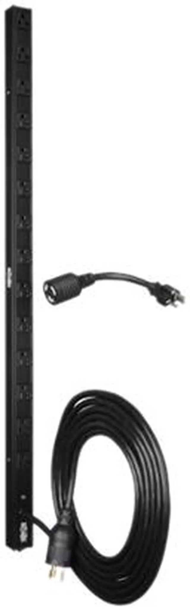 Tripp Lite Basic PDU, 20A, 14 Outlets (5-15/20R), 120 V, L5-20P/5-20P Adapter, 15 ft. Cord, 0U Vertical Rack-Mount Power (PDUV20)