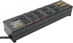 Tripp Lite HT10DBS Isobar 10-Outlet Home/Business Theater Surge Protector, 8 ft. Cord with Right-Angle Plug, 3840 Joules, LEDs, Metal Housing