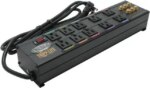 Tripp Lite HT10DBS Isobar 10-Outlet Home/Business Theater Surge Protector, 8 ft. Cord with Right-Angle Plug, 3840 Joules, LEDs, Metal Housing