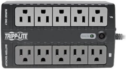 Tripp Lite Internet Office 120V 600 VA 300 Watts Standby UPS, Ultra-Compact Desktop, USB (INTERNET600U)