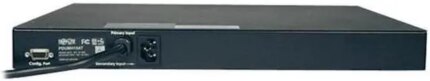 Tripp Lite Metered PDU with ATS, 15A, 8 Outlets (5-15R), 120V, 2 5-15P, 100 - 127 V Input, 2 12 ft. Cords, 1U Rack-Mount Power, TAA (PDUMH15AT)