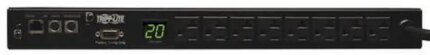 Tripp Lite Monitored PDU, 1.9kW Single-Phase 120V Outlets (8 5-15/20R), L5-20P/5-20P Adapter, 12ft Cord, 1U Rack-Mount, TAA (PDUMNH20)
