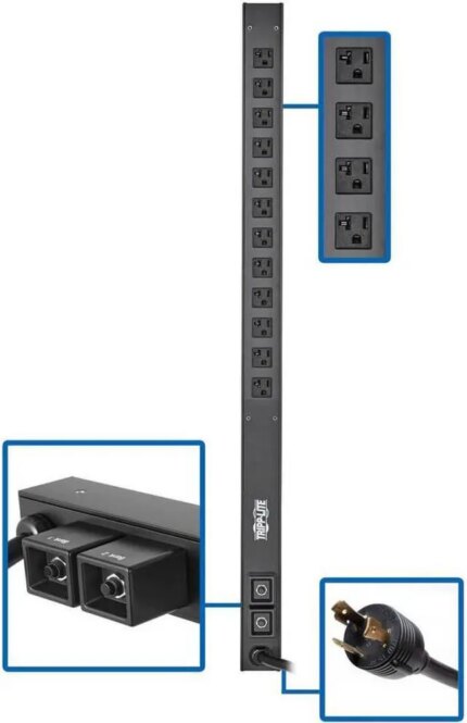 Tripp Lite PDUV30-36 12-Outlet PDU - Basic - NEMA L5-30P - 12 x NEMA 5-15/20R - 120 V AC - 0U - Vertical - Rack-mountable