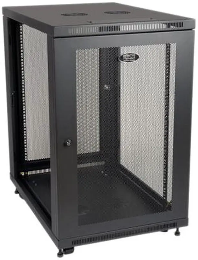 Tripp Lite SR18UB Series SmartRack 18U Mid-Depth Half-Height Rack Enclosure Cabinet - 18U Rack Height x 19" Rack Width -Black -1000 lb Dynamic/Rolling