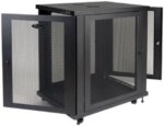 Tripp Lite SR18UB Series SmartRack 18U Mid-Depth Half-Height Rack Enclosure Cabinet - 18U Rack Height x 19" Rack Width -Black -1000 lb Dynamic/Rolling