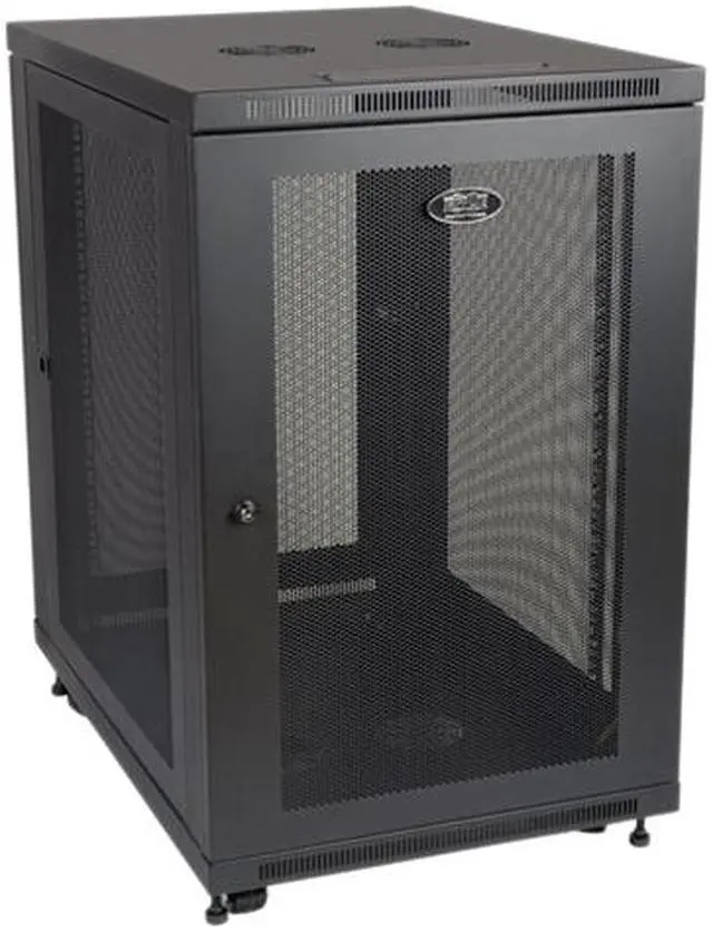 Tripp Lite SR18UB Series SmartRack 18U Mid-Depth Half-Height Rack Enclosure Cabinet - 18U Rack Height x 19" Rack Width -Black -1000 lb Dynamic/Rolling