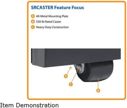 TRIPP LITE SRCASTER Heavy-Duty Rolling Caster Kit for SR4POST