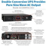 Tripp Lite SU1000RTXLCD2U Series SmartOnline 1000VA 900W 120V Double-Conversion Sine Wave UPS - 8 Outlets, Extended Run, Network Card Option, LCD,