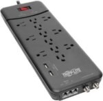 Tripp Lite Surge Protector Power Strip 12 Outlets, 2 USB Charging Ports Tel/Modem/Coax
