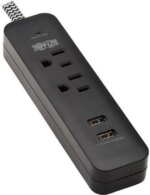 Tripp Lite Surge Protector Power Strip 2-Outlet 2 USB Ports 2.1A TLP206USB