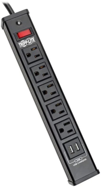 TRIPP LITE TLM526USBB 6.0 Feet 5 Outlets 450 Joules Surge Protector